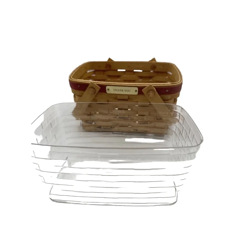 Longaberger 2005 Thank You‎ Basket Plastic Liner Handmade Woven Vintage 21-10